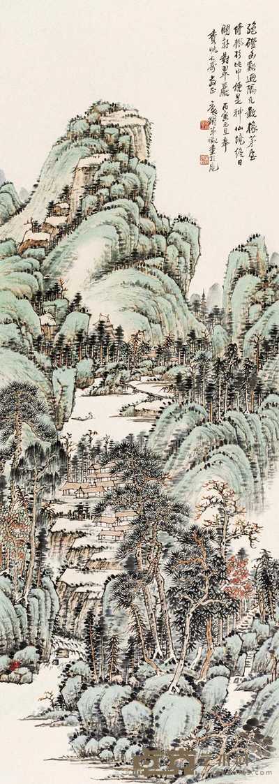 吴待秋 仙居神境 立轴 119×43cm